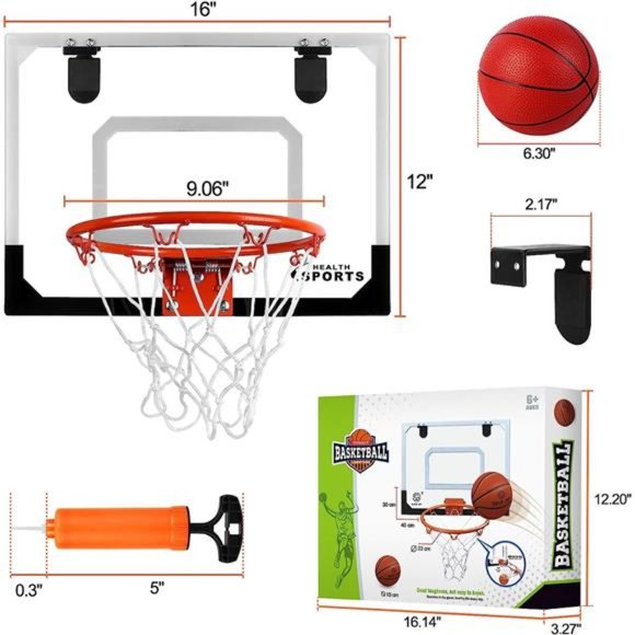 Indoor Mini Basketball Hoop Set with 3 Balls for Kids and Adults - Pro Mini - Picture 2 of 7